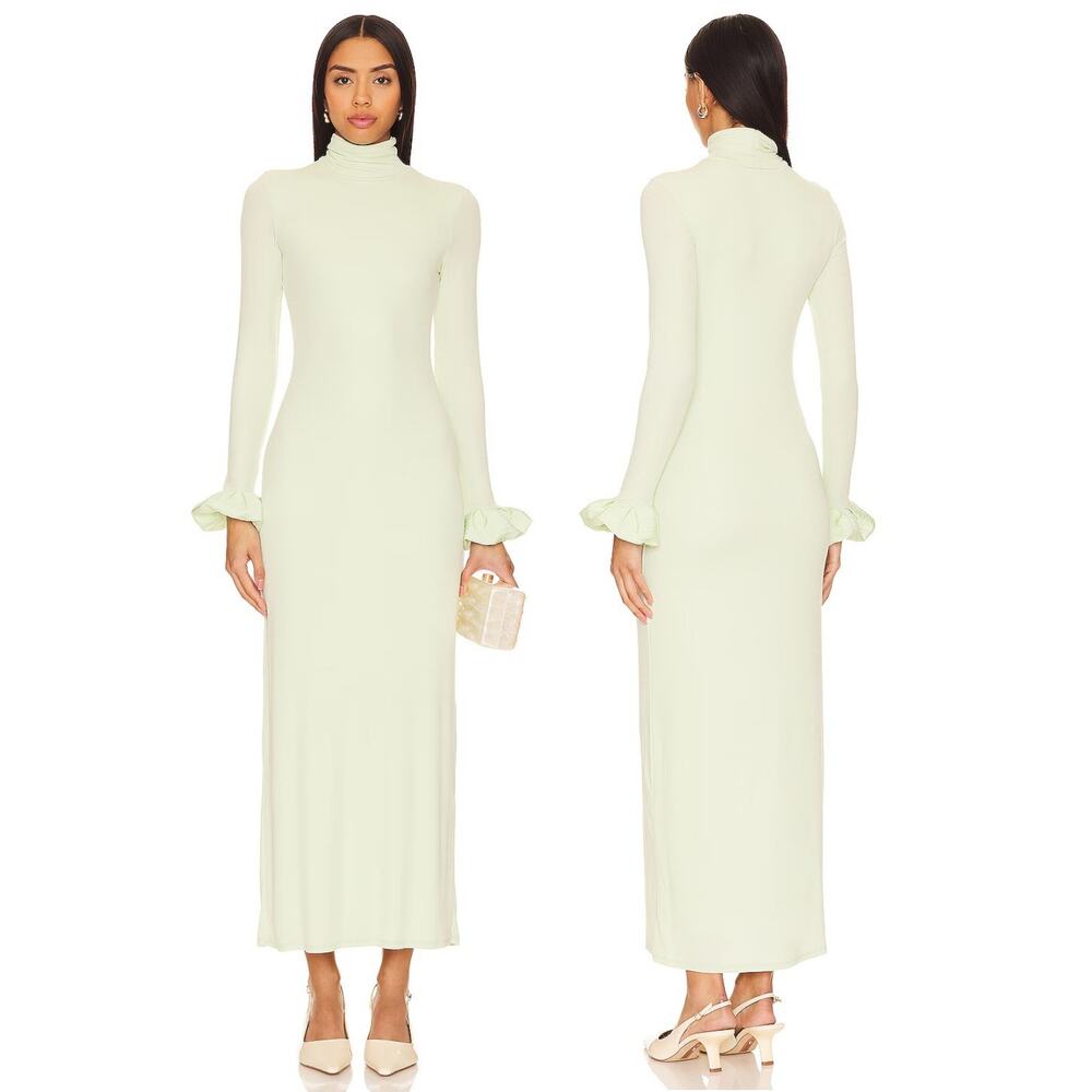 The Line by K Valentina Ribbed Maxi Dress Long Sleeve Party Cocktail Formal S